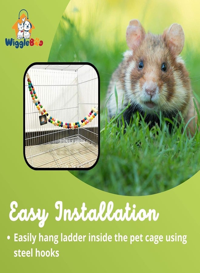 WiggleBoo لعبة قفص ويغل بو المرنة على شكل سلم للحيوانات الأليفة | مناسبة للحيوانات الصغيرة - السنجاب الطائر، الهامستر، السنجاب، الشنشيلة، الجرذ | للعب والتسلق والمضغ | 48 سم - Image 5